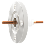 高電流 無酸素銅 電極 5kV - 145A 1個付き VG20 フランジ  先端ねじ加工あり