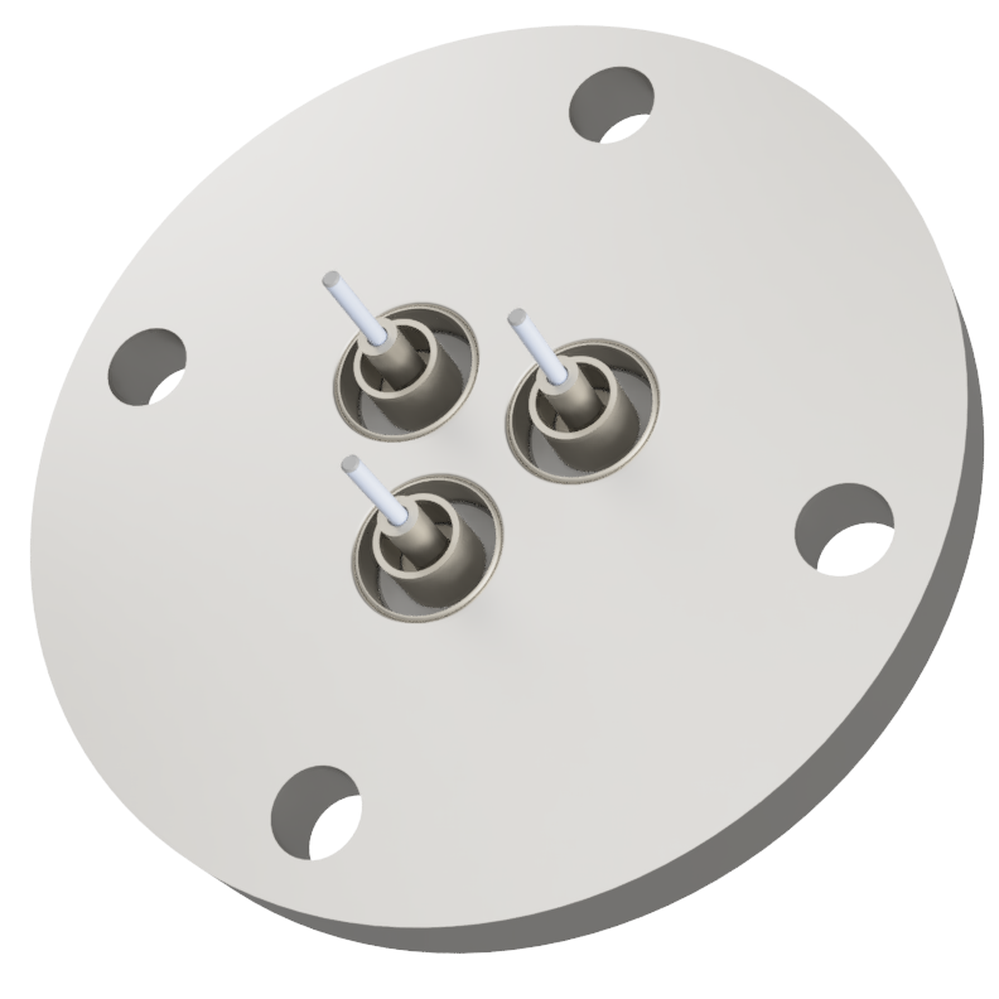 同軸 BNC-R-F-M2 3個付き VF40 フランジ