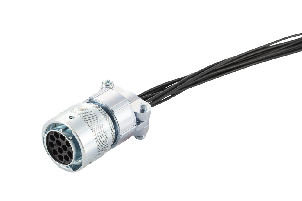 接続部品 大気側 プラグ+ポリエチレン被覆ケーブル付 BURNDY 12PIN L=2500