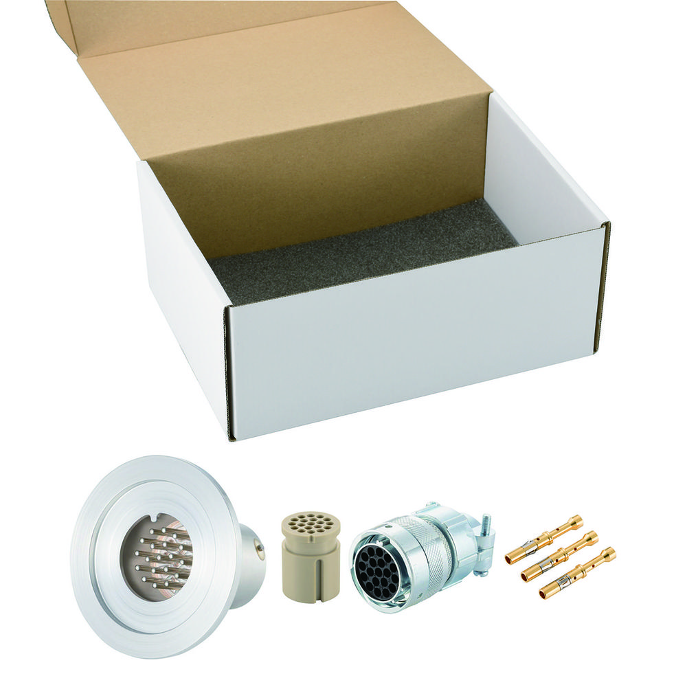 多ピン BURNDY 高電流 19 PIN NW/KF40 フランジ ガイド付き セット(耐熱温度250℃)