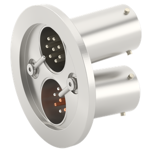 多ピン BURNDY 8 PIN + T熱電対4対 NW40 フランジ ガイド付き