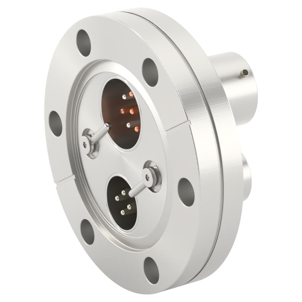 多ピン BURNDY 4 PIN + T熱電対4対 ICF70 フランジ ガイド付き