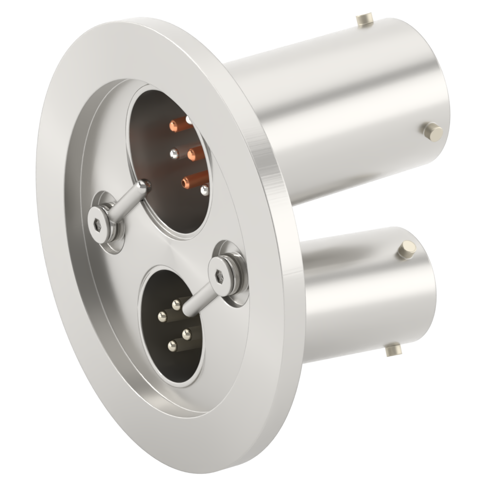 多ピン BURNDY 4 PIN + T熱電対4対 NW40 フランジ ガイド付き