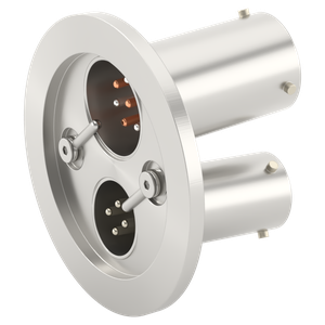 多ピン BURNDY 4 PIN + T熱電対4対 NW40 フランジ ガイド付き