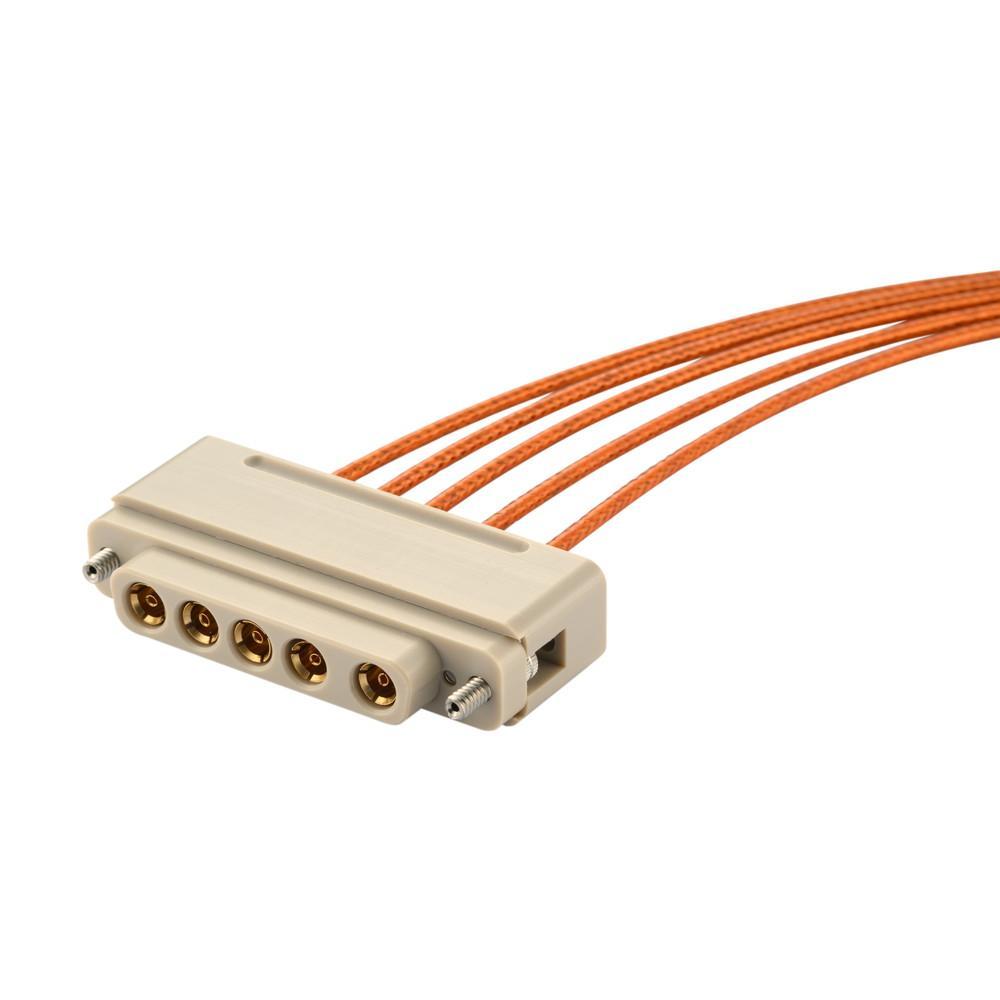 接続部品 真空側カプトン被覆ケーブル付同軸 Dサブ型 5個付き 5A PEEKインサート L=480