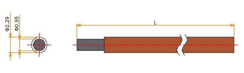 接続部品 真空側 カプトン被覆ケーブル AWG#20 撚り線 高電圧用 L=2500 admin.label.item.size_image
