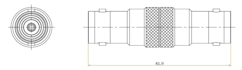 大気側 MHV両側コネクタ 寸法画像