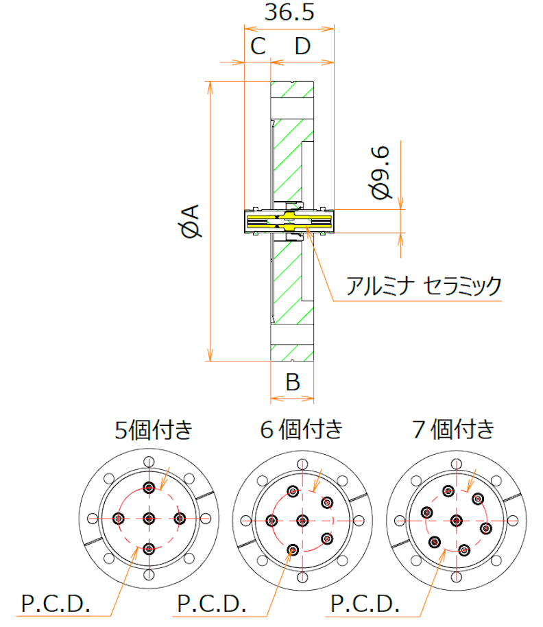 同軸 MHV-JJ-F 7個付き ICF114 フランジ admin.label.item.size_image