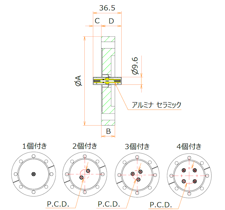 同軸 MHV-JJ 3個付き ICF114 フランジ admin.label.item.size_image