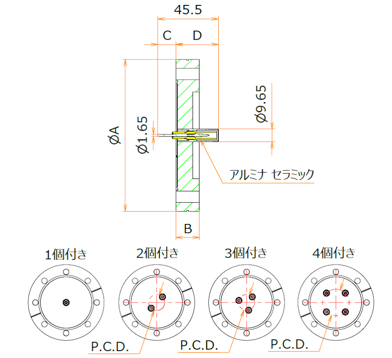 同軸 SHV-R 1個付き ICF114 フランジ admin.label.item.size_image