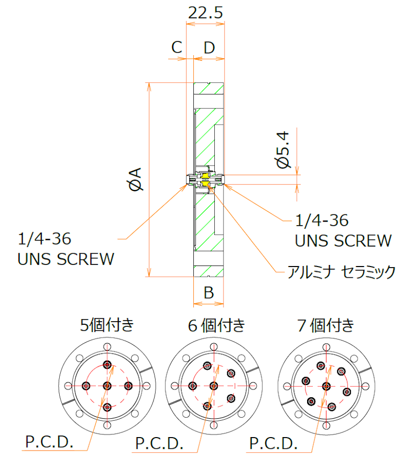 同軸 SMA-JJ 6個付き ICF114 フランジ admin.label.item.size_image