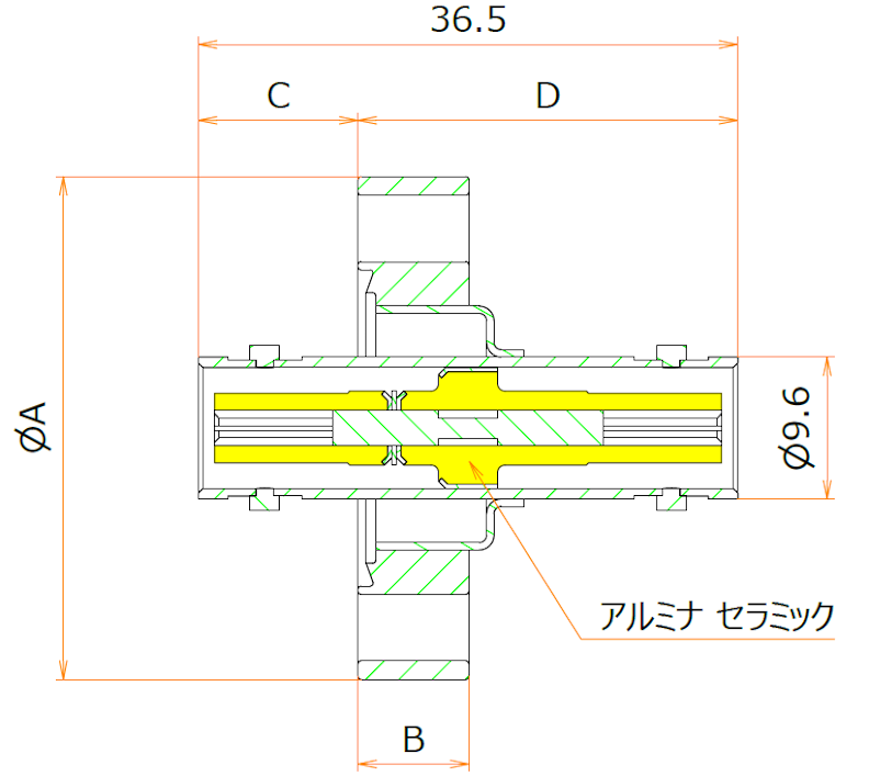 同軸 MHV-JJ 1個付き ICF34 フランジ admin.label.item.size_image