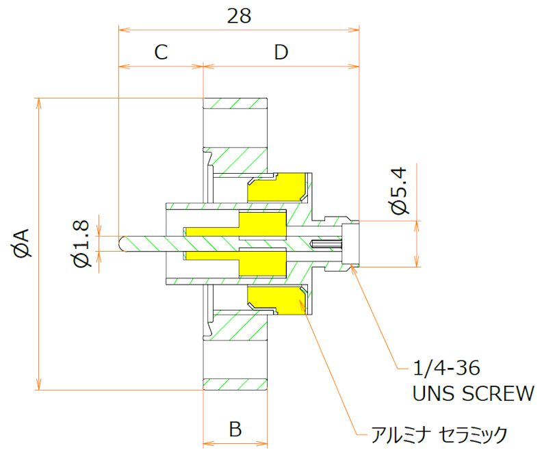 同軸 SMA-R-F 1個付き ICF34 フランジ admin.label.item.size_image