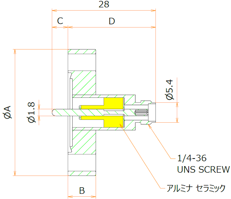 同軸 SMA-R 1個付き ICF34 フランジ admin.label.item.size_image