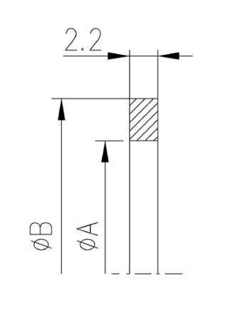 34.040070.663.404 Metal Seal NW40 銅　CeFiX®専用 寸法画像