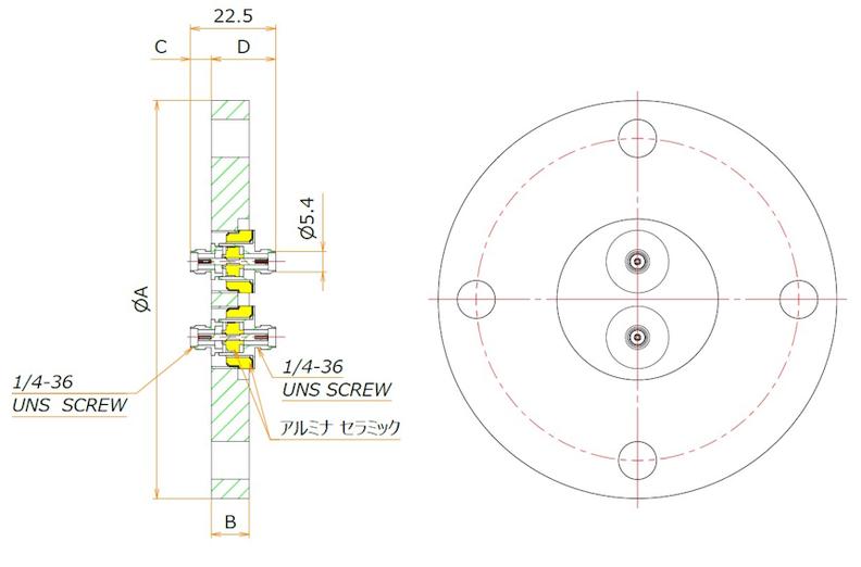 同軸 SMA-JJ-F 2個付き VF40 フランジ admin.label.item.size_image