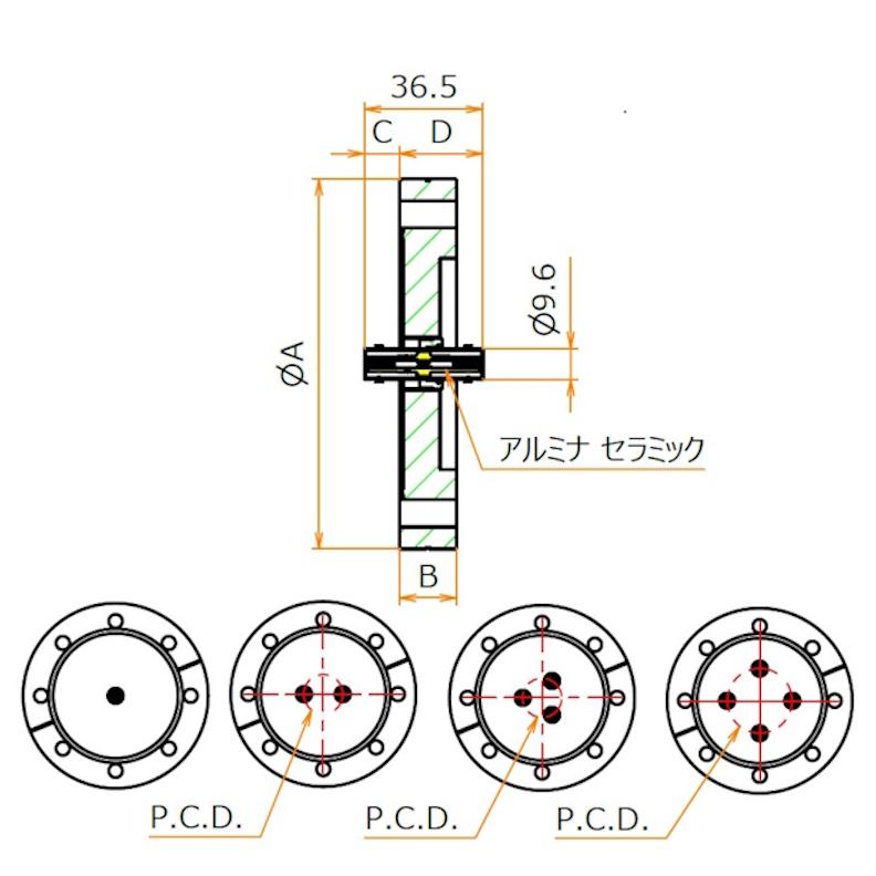 同軸 MHV-JJ-F 1個付き ICF34 フランジ admin.label.item.size_image
