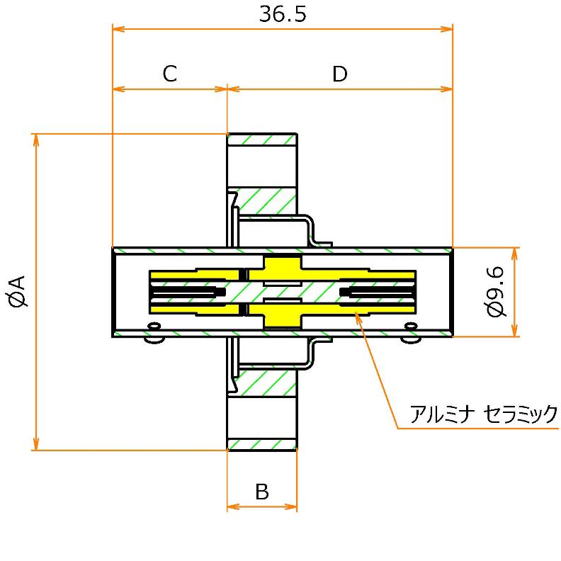 同軸 BNC-JJ 1個付き ICF34 フランジ admin.label.item.size_image