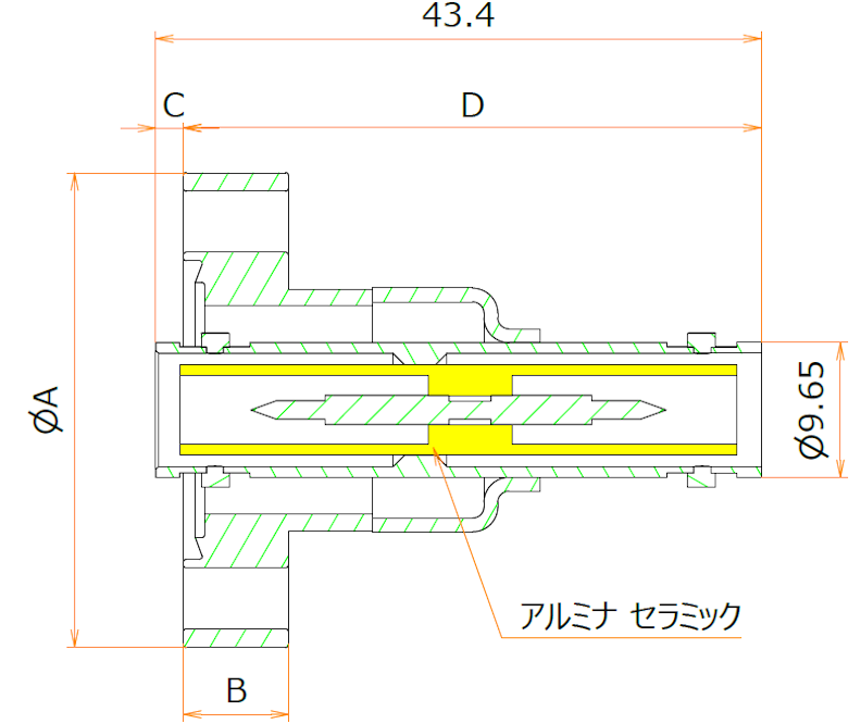 同軸 SHV-JJ 1個付き ICF34 フランジ admin.label.item.size_image