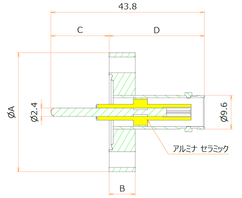 同軸 BNC-R 1個付き ICF34 フランジ admin.label.item.size_image