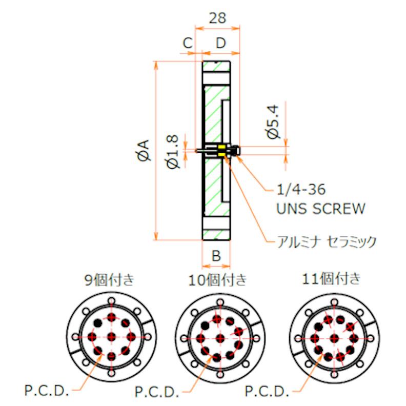 同軸 SMA-R 9個付き ICF114 フランジ admin.label.item.size_image