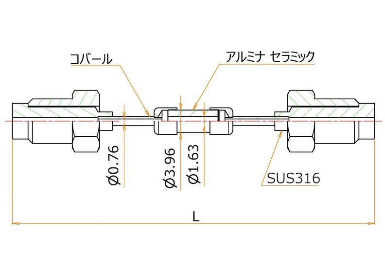 絶縁継手 1/16インチ VCR®おす 2kV admin.label.item.size_image