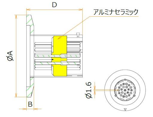 【セール品】T熱電対 BURNDY 11対 NW/KF40 フランジ ガイドなし admin.label.item.size_image