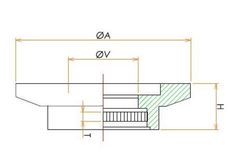 NW25 合成石英ビューポート DUVグレード 寸法画像