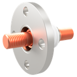 高電流 無酸素銅 電極 5kV - 476A 1個付き VF25 フランジ  先端ねじ加工あり