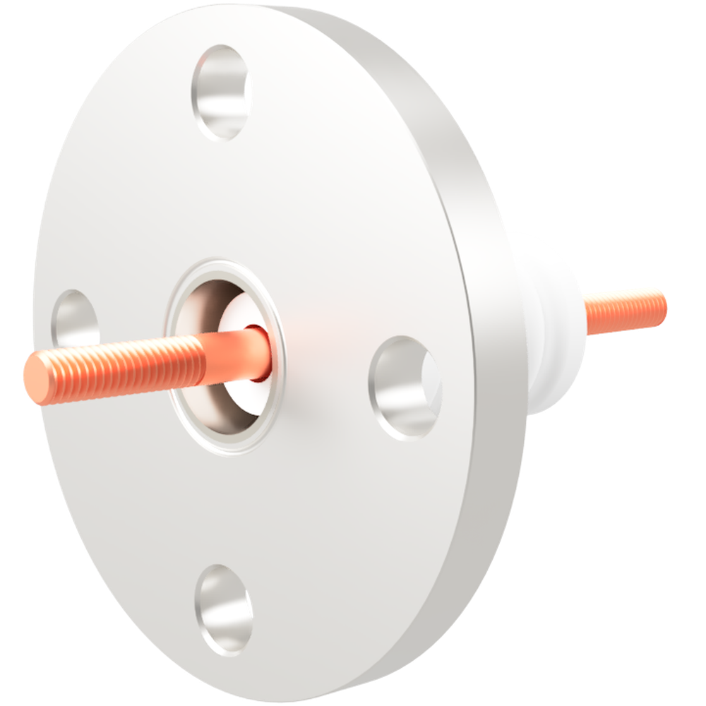 高電流 無酸素銅 電極 10kV - 145A 1個付き VF40 フランジ  先端ねじ加工あり