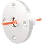 高電流 無酸素銅 電極 10kV - 145A 1個付き VF40 フランジ  先端ねじ加工あり