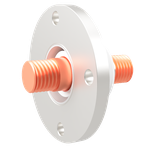 高電流 無酸素銅 電極 5kV - 808A 1個付き VF50 フランジ  先端ねじ加工あり