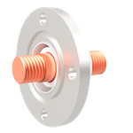 高電流 無酸素銅 電極 5kV - 808A 1個付き VG50 フランジ  先端ねじ加工あり