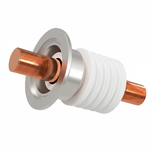中電流 ステンレス 電極 10kV - 73A 1個付き NW/KF40 フランジ 先端ねじ加工あり