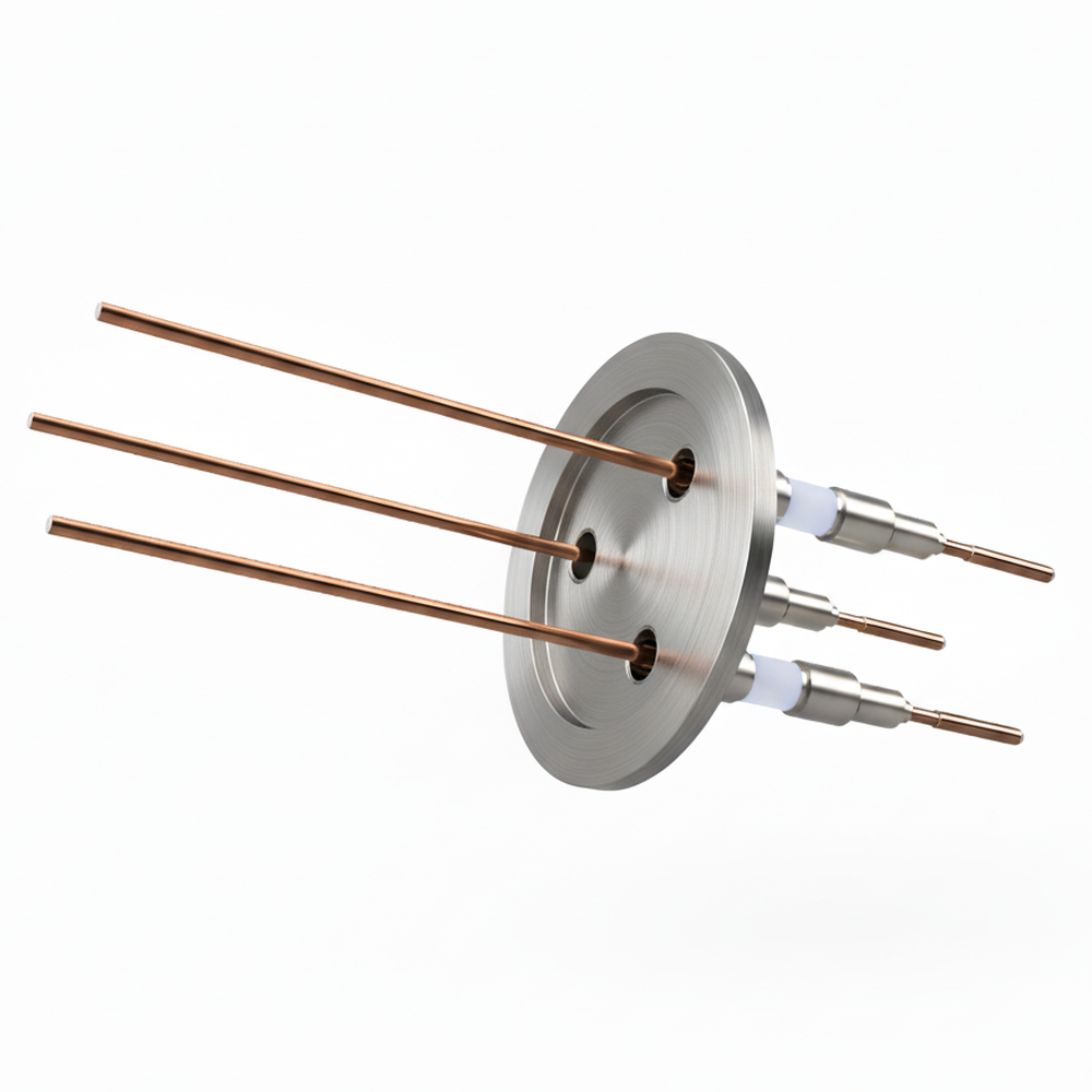 中電流 3kV - 35A シリコンプラグ接続タイプ 3個付き NW/KF40 フランジ 先端ねじ加工あり