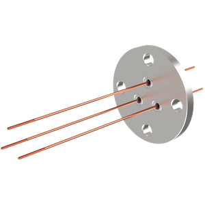 中電流 3kV - 35A 3個付き VF25 フランジ  先端ねじ加工あり