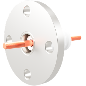 高電流 無酸素銅 電極 10kV - 145A 1個付 VF50 フランジ  先端ねじ加工あり