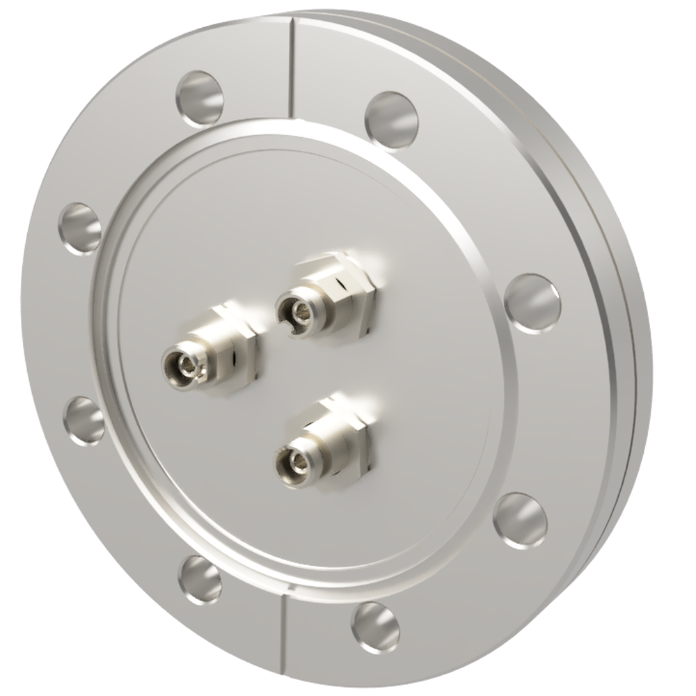 シングルモード 両側FC真空コネクタ 3個付き ICF114 フランジ