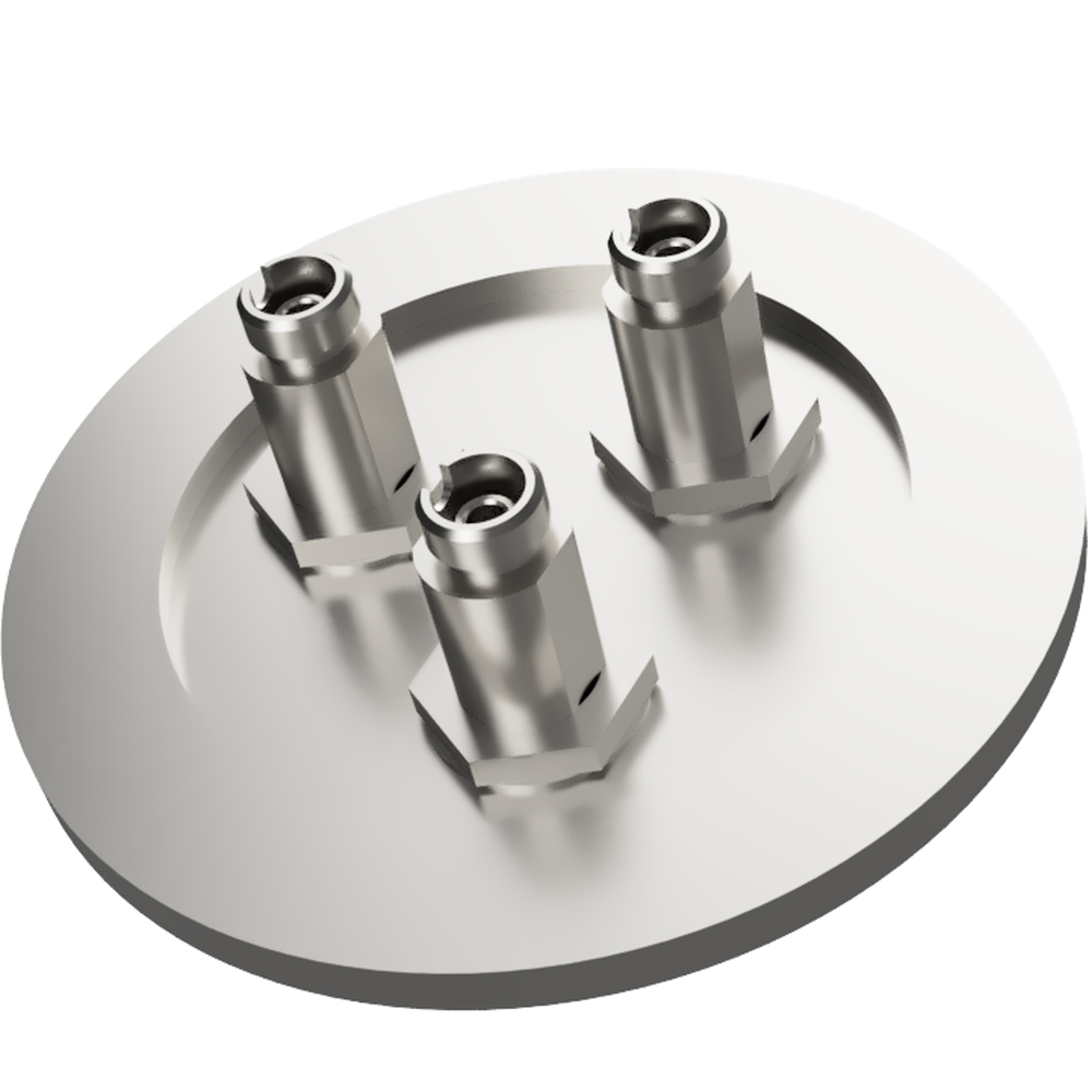 シングルモード 両側FC真空コネクタ 3個付き NW/KF50 フランジ