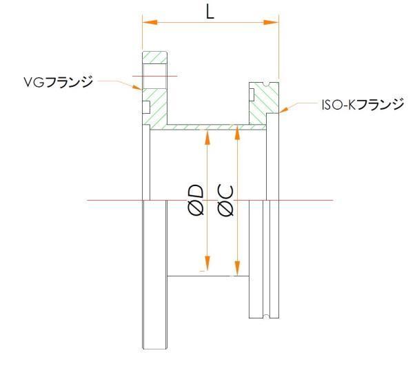 ISO-K100／VG40変換ニップル 寸法画像