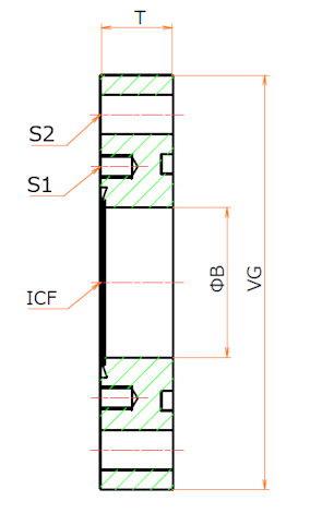 ICF34/VG10 ゼロレングス変換フランジ admin.label.item.size_image