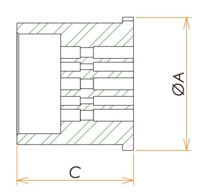 接続部品 真空側 PEEK中継コネクタ BURNDY 22PIN 用 admin.label.item.size_image
