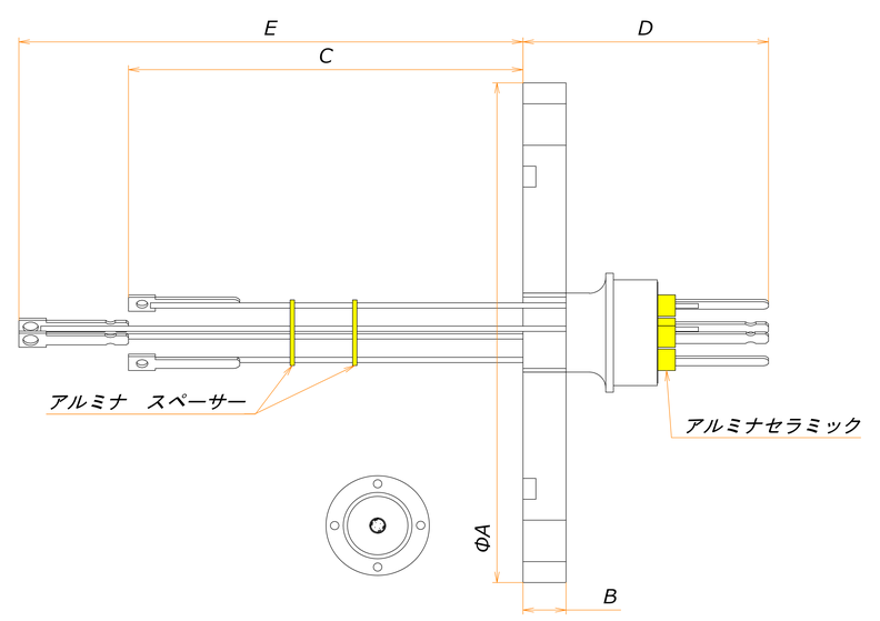 K熱電対 2対 VG50 フランジ admin.label.item.size_image
