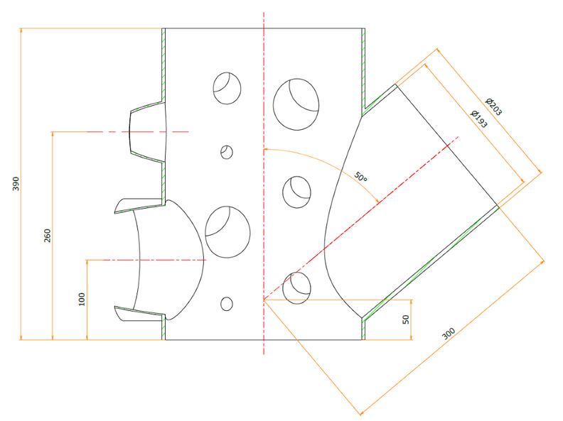 円筒型チャンバー ICF305　ポートICFのみ admin.label.item.size_image