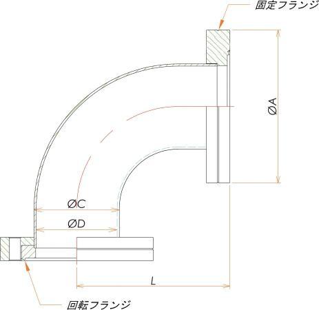 ICF70 90°エルボ 片側回転 admin.label.item.size_image