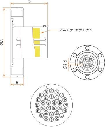 多ピン BURNDY 高電流 30 PIN ICF70 フランジ ガイド付き セット(耐熱温度250℃) admin.label.item.size_image